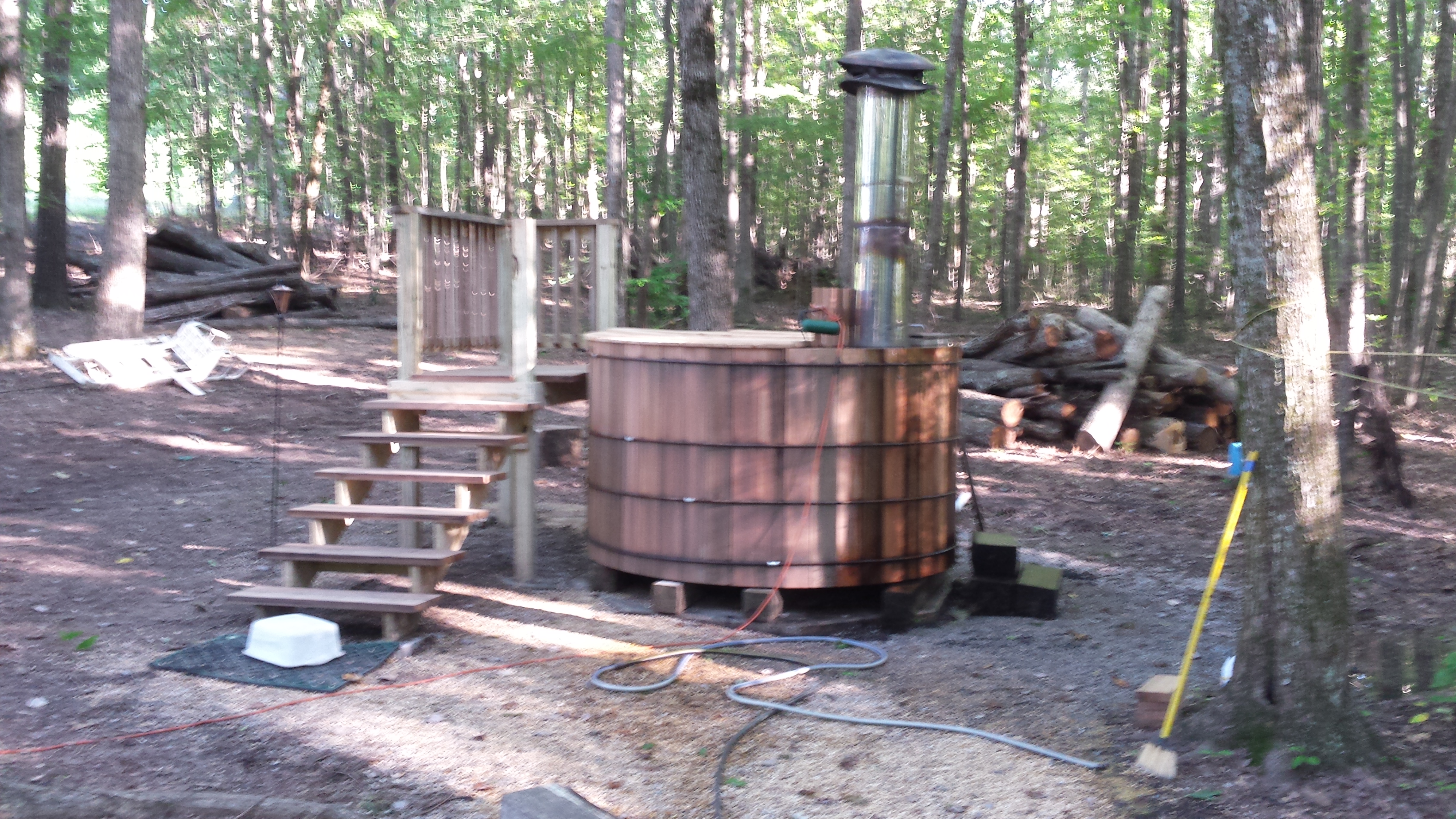 New Wood Fired Hot Tub