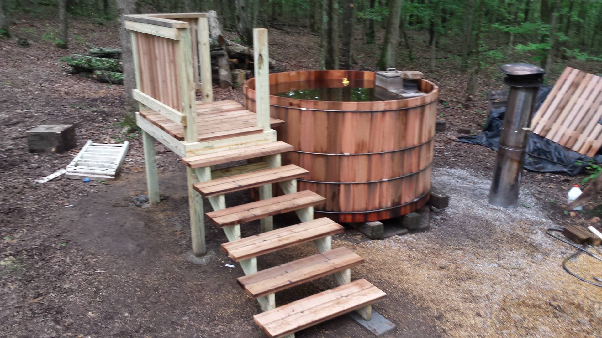 Spa Area Wood Fired Hot Tub